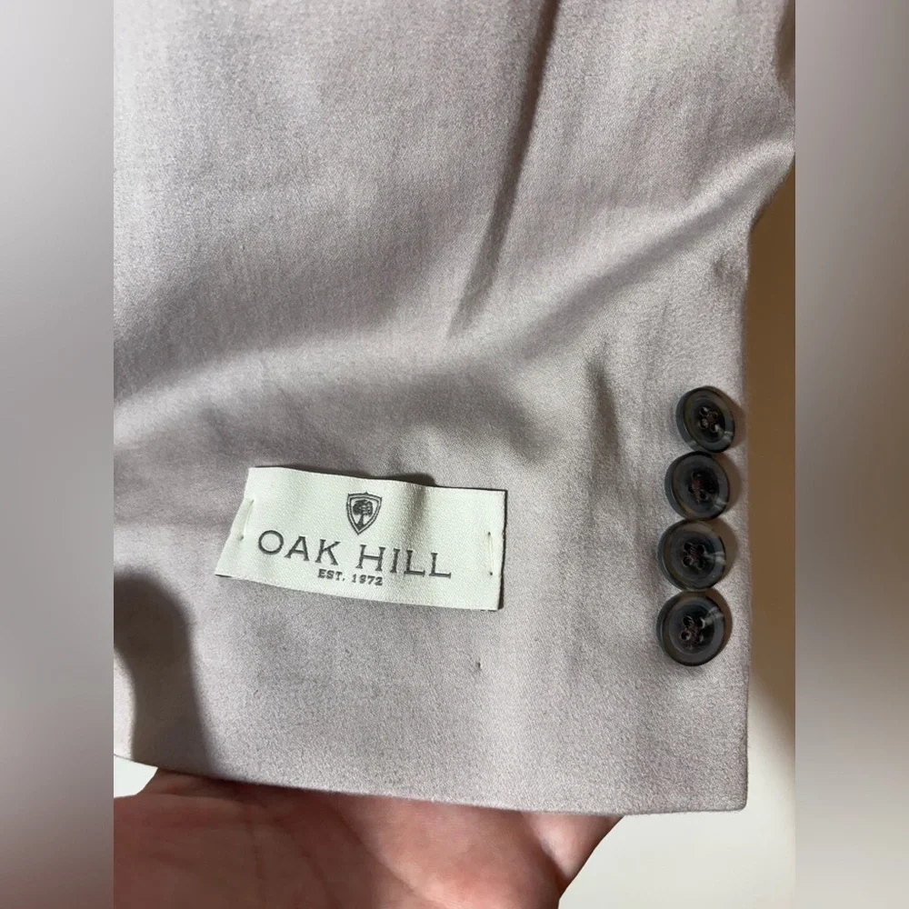 Oak Hill Blazer Men's 4XL 58/60r casual two button Sport Coat Solid Tan Cotton